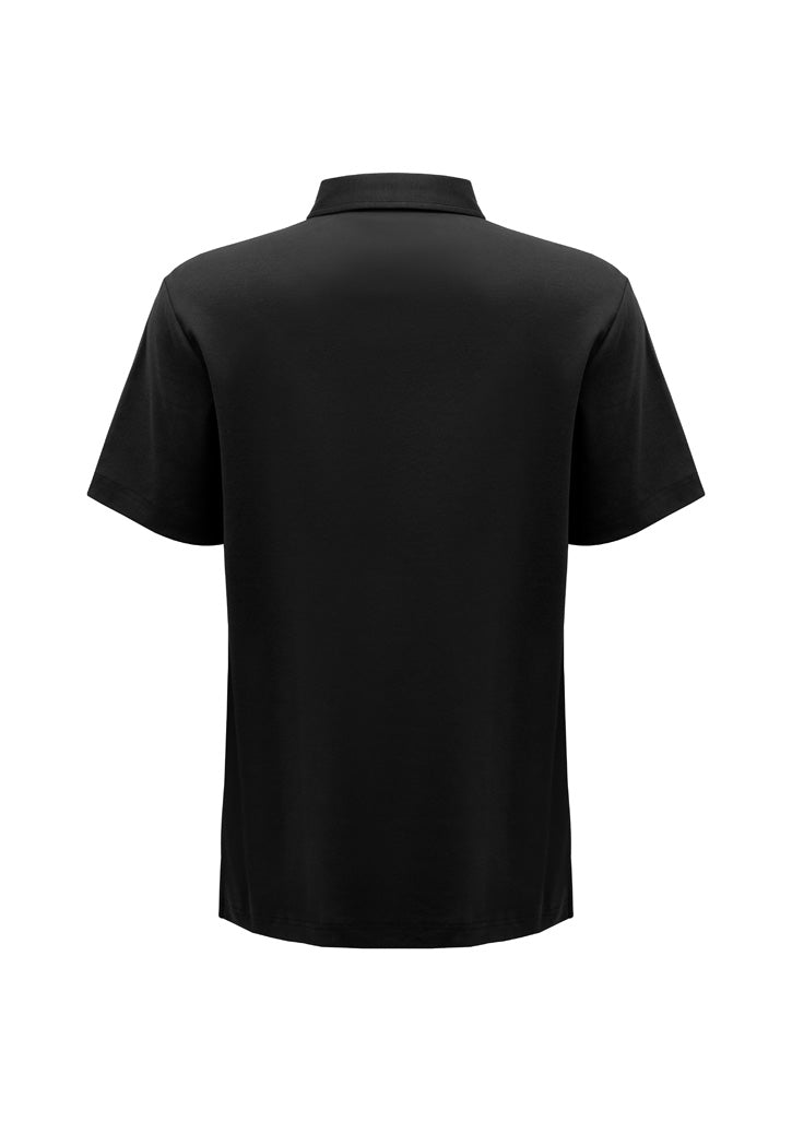 Mens Lotus Short Sleeve Polo - Black ||SRC=https://cdn.fashionbizapps.nz/honeybee/images/P515MS_Product_Black_02_0fnU0Ln.jpg