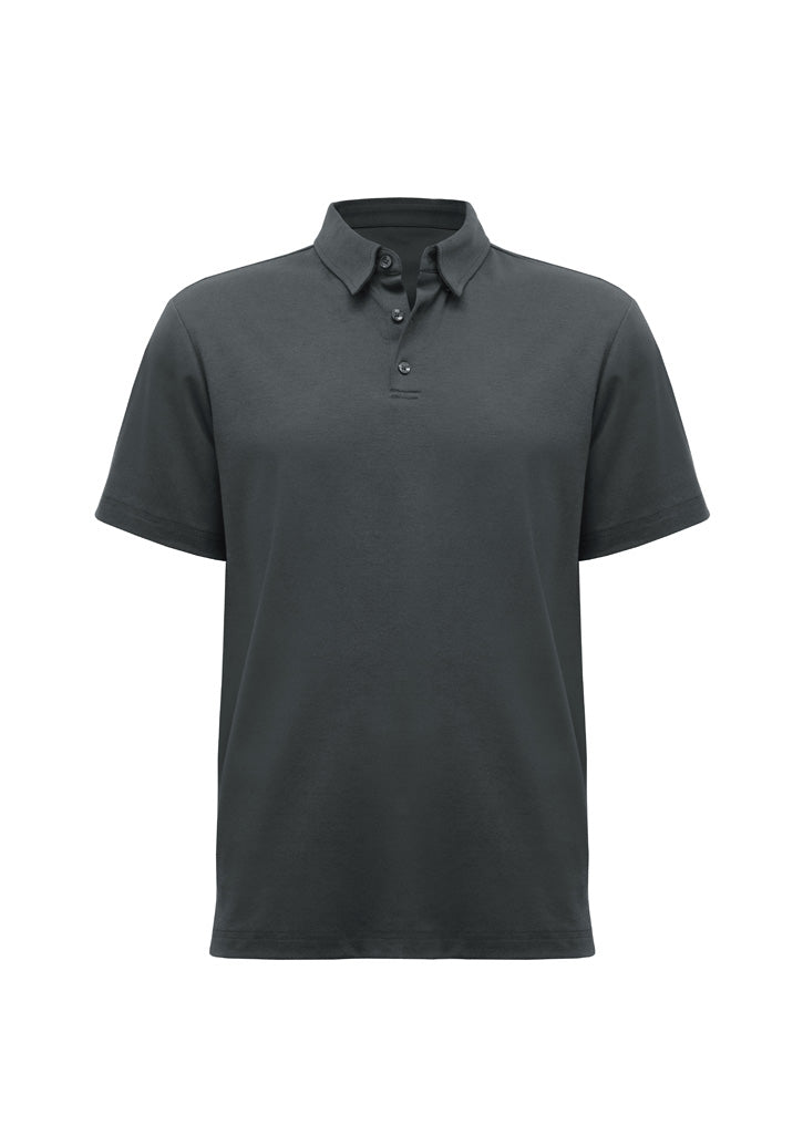 Mens Lotus Short Sleeve Polo - Charcoal ||SRC=https://cdn.fashionbizapps.nz/honeybee/images/P515MS_Product_Charcoal_01_NtqfsLV.jpg