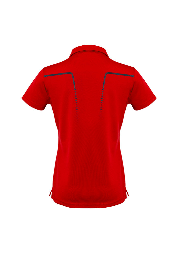 Womens Cyber Short Sleeve Polo - Red/Silver ||SRC=https://cdn.fashionbizapps.nz/honeybee/images/P604LS_bProduct_Red_Silver_02_ZpZVxpX.jpg