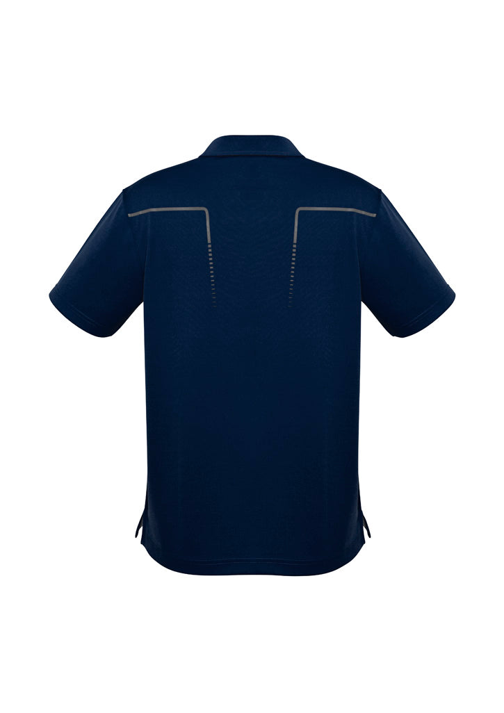 Mens Cyber Short Sleeve Polo - Navy/Silver ||SRC=https://cdn.fashionbizapps.nz/honeybee/images/P604MS_bProduct_Navy_Silver_02_GAgGwpz.jpg
