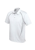 Mens Cyber Short Sleeve Polo - White/Silver ||SRC=https://cdn.fashionbizapps.nz/honeybee/images/P604MS_bProduct_White_Silver_01_FWwQdVD.jpg