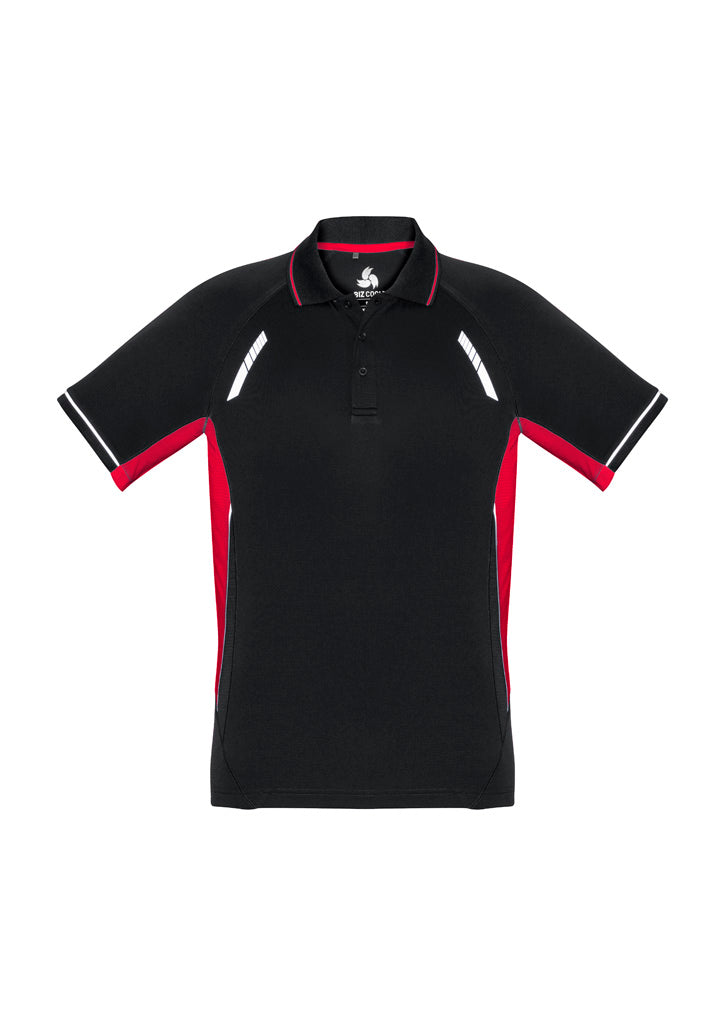 Kids Renegade Short Sleeve Polo - Black/Red/Silver ||SRC=https://cdn.fashionbizapps.nz/honeybee/images/P700KS_bProduct_Black_Red_Silver_01_kwZhEY7.jpg