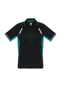 Kids Renegade Short Sleeve Polo - Black/Teal/Silver ||SRC=https://cdn.fashionbizapps.nz/honeybee/images/P700KS_bProduct_Black_Teal_Silver_01_fiy546u.jpg