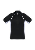 Kids Renegade Short Sleeve Polo - Black/White/Silver ||SRC=https://cdn.fashionbizapps.nz/honeybee/images/P700KS_bProduct_Black_White_Silver_01_C98Ss3K.jpg