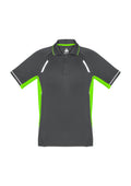 Kids Renegade Short Sleeve Polo - Grey/Fluoro Lime/Silver ||SRC=https://cdn.fashionbizapps.nz/honeybee/images/P700KS_bProduct_Grey_FluoroLime_Silver_01_tmTFgxv.jpg