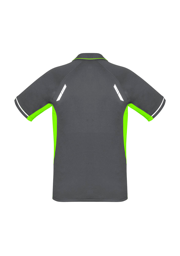 Kids Renegade Short Sleeve Polo - Grey/Fluoro Lime/Silver ||SRC=https://cdn.fashionbizapps.nz/honeybee/images/P700KS_bProduct_Grey_FluoroLime_Silver_02_V1WXAXW.jpg