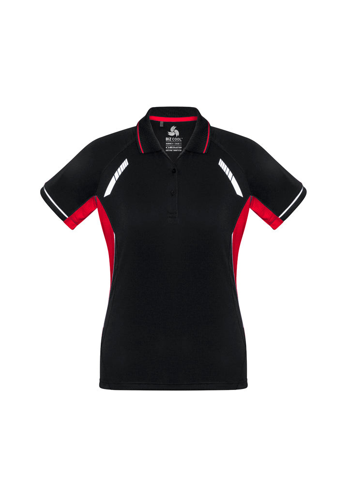 Womens Renegade Short Sleeve Polo - Black/Red/Silver ||SRC=https://cdn.fashionbizapps.nz/honeybee/images/P700LS_bProduct_Black_Red_Silver_01_Olk6mW1.jpg