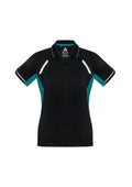 Womens Renegade Short Sleeve Polo - Black/Teal/Silver ||SRC=https://cdn.fashionbizapps.nz/honeybee/images/P700LS_bProduct_Black_Teal_Silver_01_lYstRYW.jpg