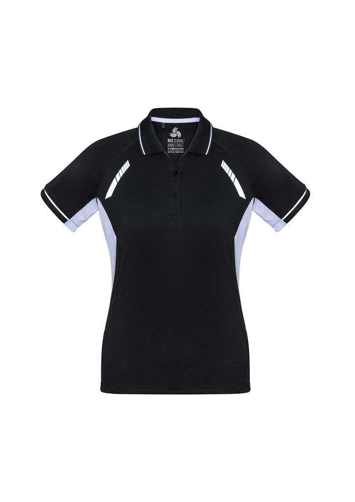 Womens Renegade Short Sleeve Polo - Black/White/Silver ||SRC=https://cdn.fashionbizapps.nz/honeybee/images/P700LS_bProduct_Black_White_Silver_01_YU5sbTm.jpg