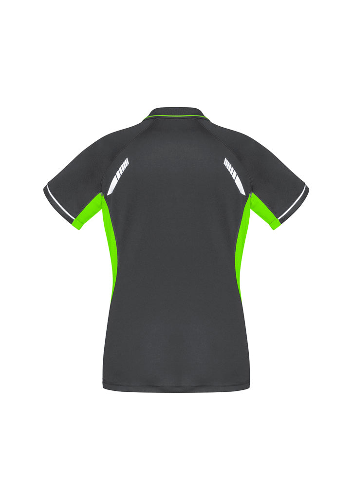 Womens Renegade Short Sleeve Polo - Grey/Fluoro Lime/Silver ||SRC=https://cdn.fashionbizapps.nz/honeybee/images/P700LS_bProduct_Grey_FluoroLime_Silver_02_bSsFzBi.jpg