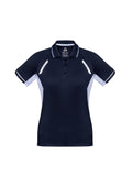 Womens Renegade Short Sleeve Polo - Navy/White/Silver ||SRC=https://cdn.fashionbizapps.nz/honeybee/images/P700LS_bProduct_Navy_White_Silver_01_hIAW618.jpg