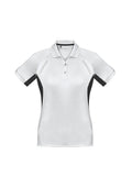 Womens Renegade Short Sleeve Polo - White/Black/Silver ||SRC=https://cdn.fashionbizapps.nz/honeybee/images/P700LS_bProduct_White_Black_Silver_01_L2DrEeK.jpg