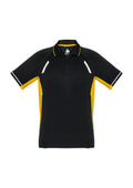 Mens Renegade Short Sleeve Polo - Black/Gold/Silver ||SRC=https://cdn.fashionbizapps.nz/honeybee/images/P700MS_bProduct_Black_Gold_Silver_01_IgKtt02.jpg