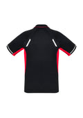 Mens Renegade Short Sleeve Polo - Black/Red/Silver ||SRC=https://cdn.fashionbizapps.nz/honeybee/images/P700MS_bProduct_Black_Red_Silver_02_UKapCCO.jpg