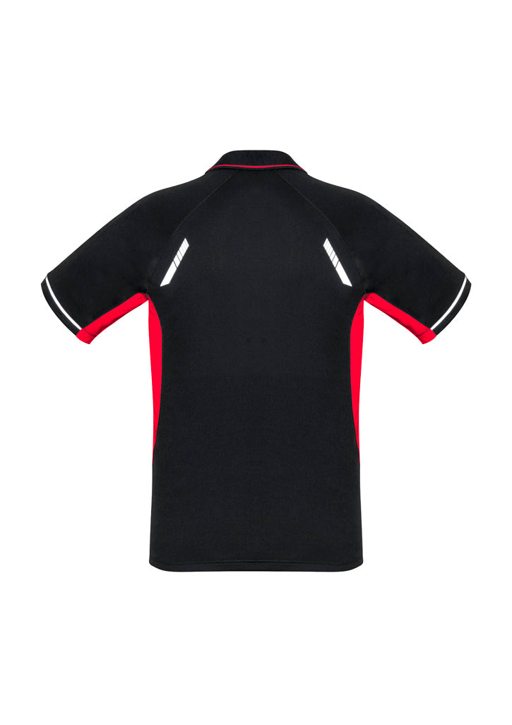 Mens Renegade Short Sleeve Polo - Black/Red/Silver ||SRC=https://cdn.fashionbizapps.nz/honeybee/images/P700MS_bProduct_Black_Red_Silver_02_UKapCCO.jpg