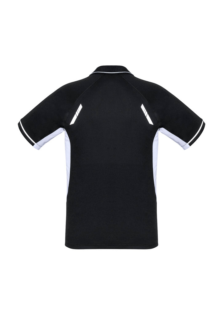 Mens Renegade Short Sleeve Polo - Black/White/Silver ||SRC=https://cdn.fashionbizapps.nz/honeybee/images/P700MS_bProduct_Black_White_Silver_02_mCVGpQJ.jpg