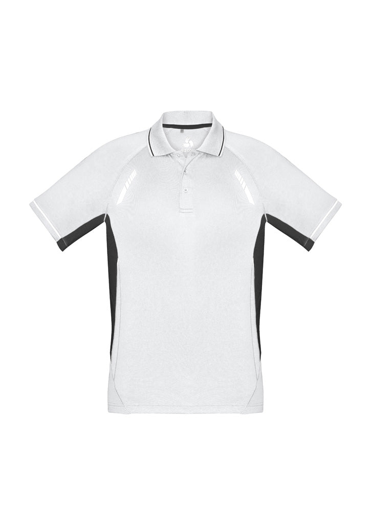 Mens Renegade Short Sleeve Polo - White/Black/Silver ||SRC=https://cdn.fashionbizapps.nz/honeybee/images/P700MS_bProduct_White_Black_Silver_01_xRTcHIX.jpg