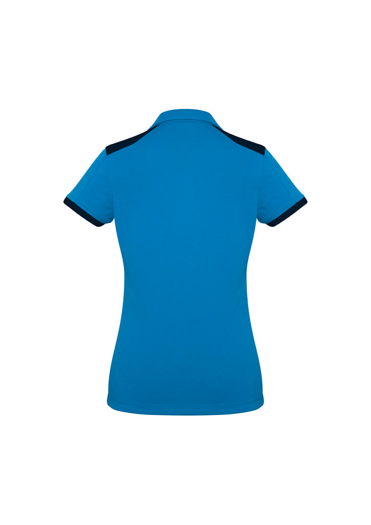 Womens Rival Short Sleeve Polo - Cyan/Navy ||SRC=https://cdn.fashionbizapps.nz/honeybee/images/P705LS_bProduct_Cyan_Navy_02_GMPyDK7.jpg