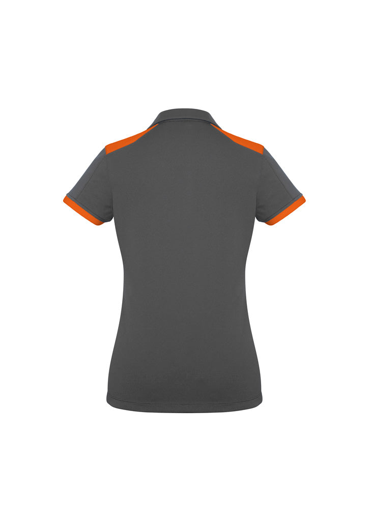 Womens Rival Short Sleeve Polo - Grey/Orange ||SRC=https://cdn.fashionbizapps.nz/honeybee/images/P705LS_bProduct_Grey_Orange_02_FNCa28J.jpg