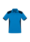 Mens Rival Short Sleeve Polo - Cyan/Navy ||SRC=https://cdn.fashionbizapps.nz/honeybee/images/P705MS_bProduct_Cyan_Navy_01_cmfBYkc.jpg