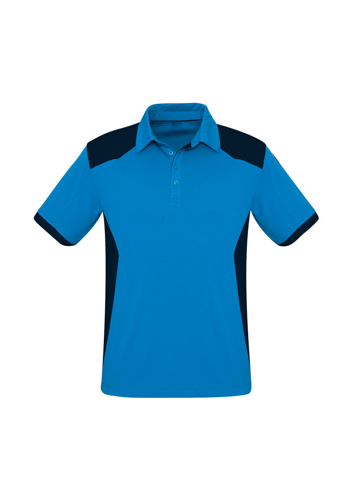 Mens Rival Short Sleeve Polo - Cyan/Navy ||SRC=https://cdn.fashionbizapps.nz/honeybee/images/P705MS_bProduct_Cyan_Navy_01_cmfBYkc.jpg