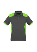 Mens Rival Short Sleeve Polo - Grey/Fluoro Lime ||SRC=https://cdn.fashionbizapps.nz/honeybee/images/P705MS_bProduct_Grey_FluoroLime_01_VgTDWBm.jpg