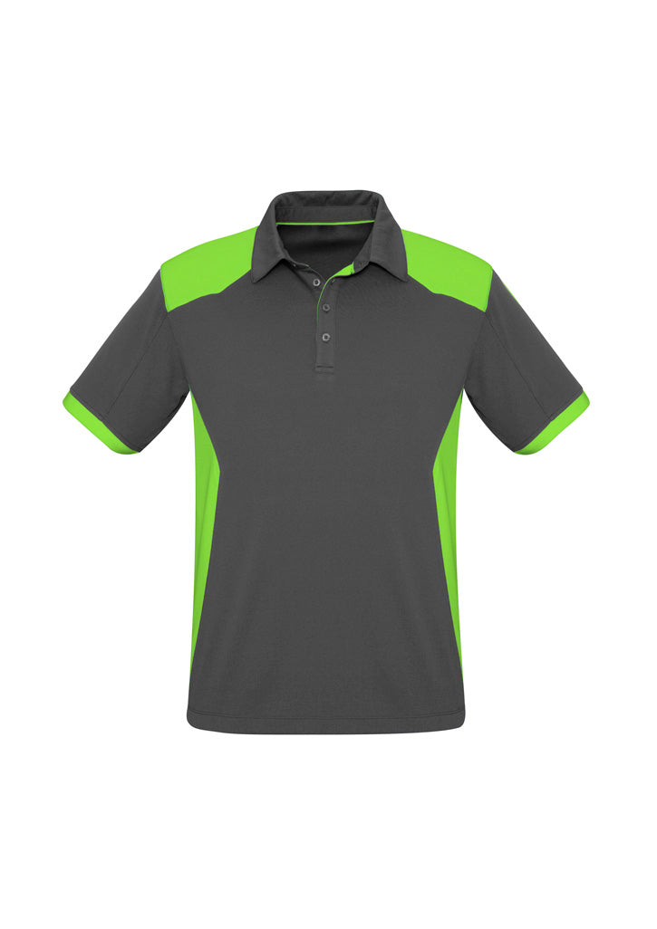 Mens Rival Short Sleeve Polo - Grey/Fluoro Lime ||SRC=https://cdn.fashionbizapps.nz/honeybee/images/P705MS_bProduct_Grey_FluoroLime_01_VgTDWBm.jpg