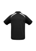 Kids Splice Short Sleeve Polo - Black/White ||SRC=https://cdn.fashionbizapps.nz/honeybee/images/P7700B_bProduct_Black_White_02_KeJyuUM.jpg