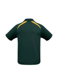 Kids Splice Short Sleeve Polo - Forest/Gold ||SRC=https://cdn.fashionbizapps.nz/honeybee/images/P7700B_bProduct_Forest_Gold_02_O4q88nl.jpg