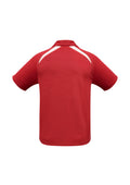 Kids Splice Short Sleeve Polo - Red/White ||SRC=https://cdn.fashionbizapps.nz/honeybee/images/P7700B_bProduct_Red_White_02_X6TbUnm.jpg