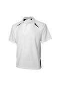 Kids Splice Short Sleeve Polo - White/Navy ||SRC=https://cdn.fashionbizapps.nz/honeybee/images/P7700B_bProduct_White_Navy_01_nuxTGS3.jpg