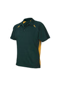 Mens Splice Short Sleeve Polo - Forest/Gold ||SRC=https://cdn.fashionbizapps.nz/honeybee/images/P7700_bProduct_Forest_Gold_01_5cYp0dm.jpg