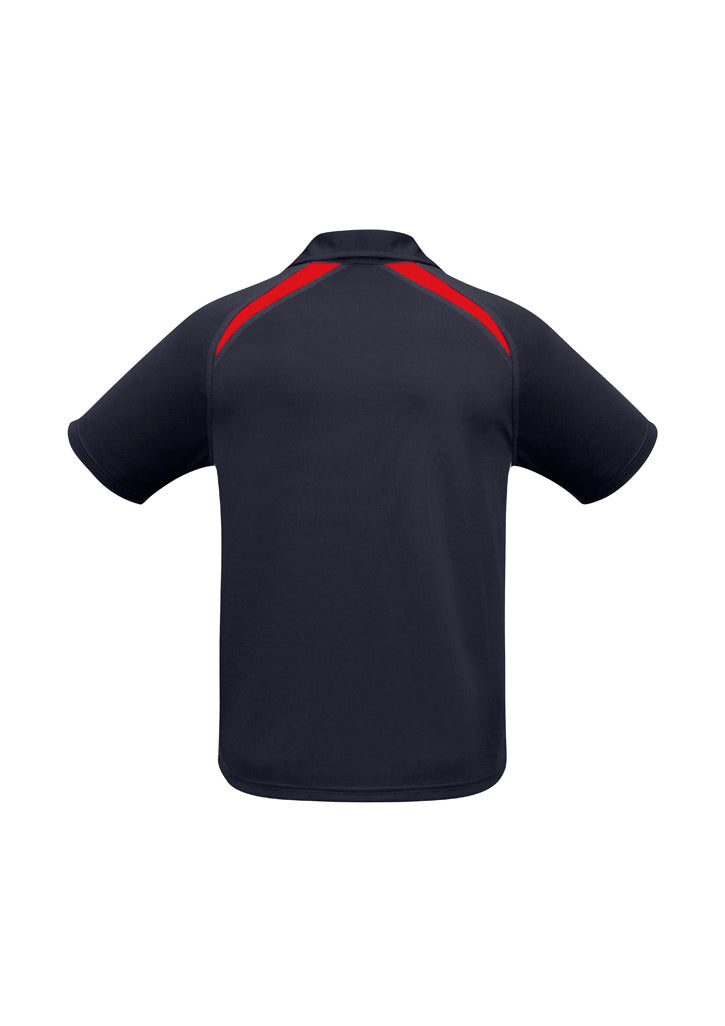 Mens Splice Short Sleeve Polo - Navy/Red ||SRC=https://cdn.fashionbizapps.nz/honeybee/images/P7700_bProduct_Navy_Red_02_yjUu34o.jpg