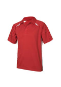 Mens Splice Short Sleeve Polo - Red/White ||SRC=https://cdn.fashionbizapps.nz/honeybee/images/P7700_bProduct_Red_White_01_oAEzIJ4.jpg
