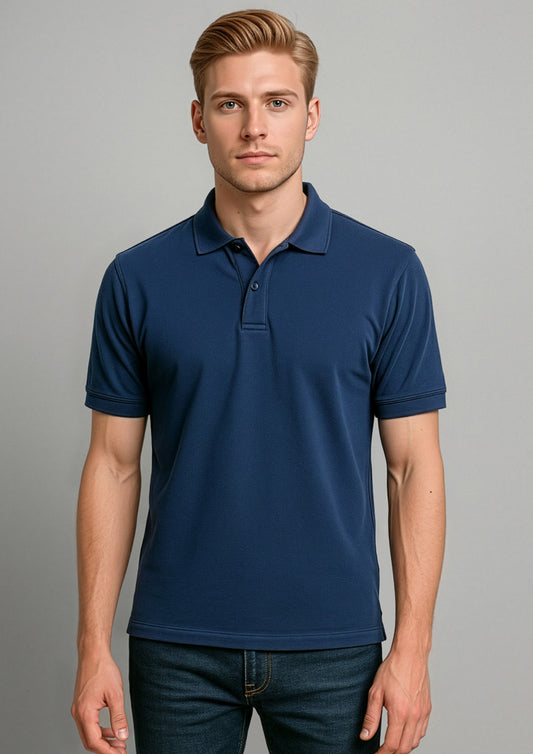 Mens Oceana Short Sleeve Polo ||SRC=https://cdn.fashionbizapps.nz/honeybee/images/P9000_Talent_Navy_01_mqMTnEb.jpg