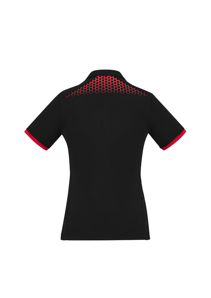 Womens Galaxy Short Sleeve Polo - Black/Red ||SRC=https://cdn.fashionbizapps.nz/honeybee/images/P900LS_bProduct_Black_Red_02_aP35Vwo.jpg