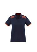 Womens Galaxy Short Sleeve Polo - Navy/Fluoro Orange ||SRC=https://cdn.fashionbizapps.nz/honeybee/images/P900LS_bProduct_Navy_FluoroOrange_01_o1lVCDH.jpg