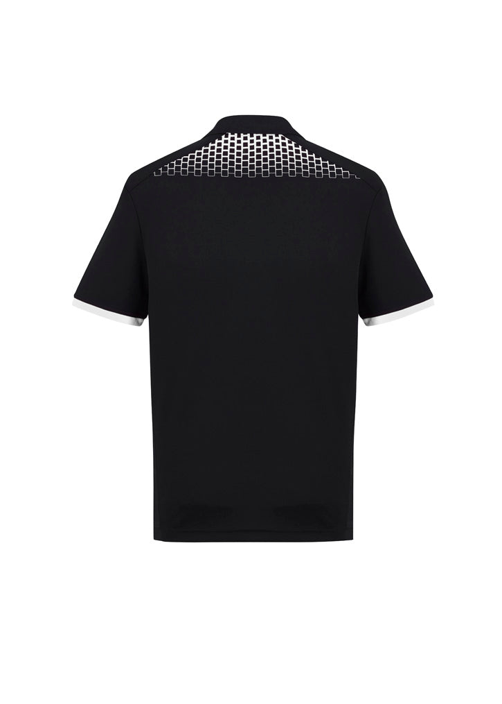Mens Galaxy Short Sleeve Polo - Black/White ||SRC=https://cdn.fashionbizapps.nz/honeybee/images/P900MS_bProduct_Black_White_02_gJ7ckXL.jpg