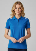 Womens Sonar Short Sleeve Polo ||SRC=https://cdn.fashionbizapps.nz/honeybee/images/P901LS_Talent_Royal_White_01_R.jpg