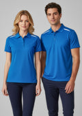 Womens Sonar Short Sleeve Polo ||SRC=https://cdn.fashionbizapps.nz/honeybee/images/P901LS_Talent_Royal_White_02_R.jpg