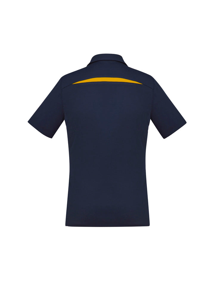 Womens Sonar Short Sleeve Polo - Navy/Gold ||SRC=https://cdn.fashionbizapps.nz/honeybee/images/P901LS_bProduct_Navy_Gold_02_MZaXOyV.jpg