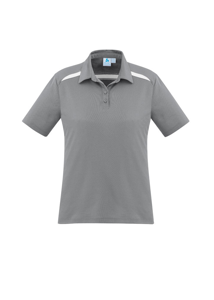 Womens Sonar Short Sleeve Polo - Silver/White ||SRC=https://cdn.fashionbizapps.nz/honeybee/images/P901LS_bProduct_Silver_White_01_Y9sYY6g.jpg