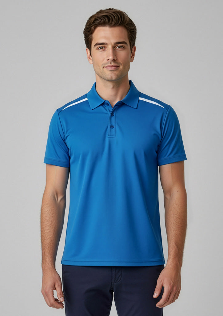 Mens Sonar Short Sleeve Polo ||SRC=https://cdn.fashionbizapps.nz/honeybee/images/P901MS_Talent_Royal_White_01_R_Z7WUVHM.jpg