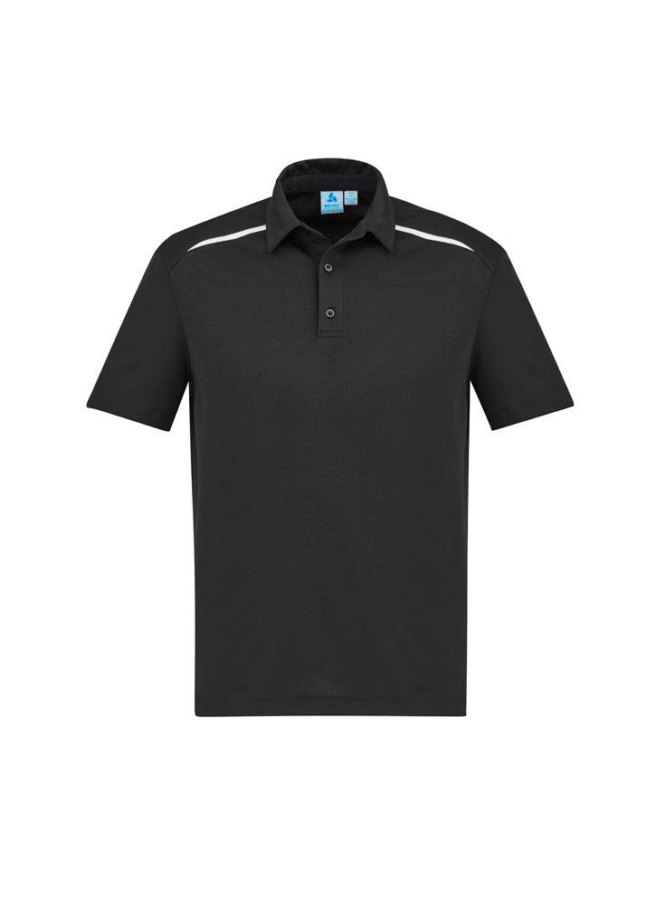 Mens Sonar Short Sleeve Polo - Black/White ||SRC=https://cdn.fashionbizapps.nz/honeybee/images/P901MS_bProduct_Black_White_01_AEr5BSd.jpg