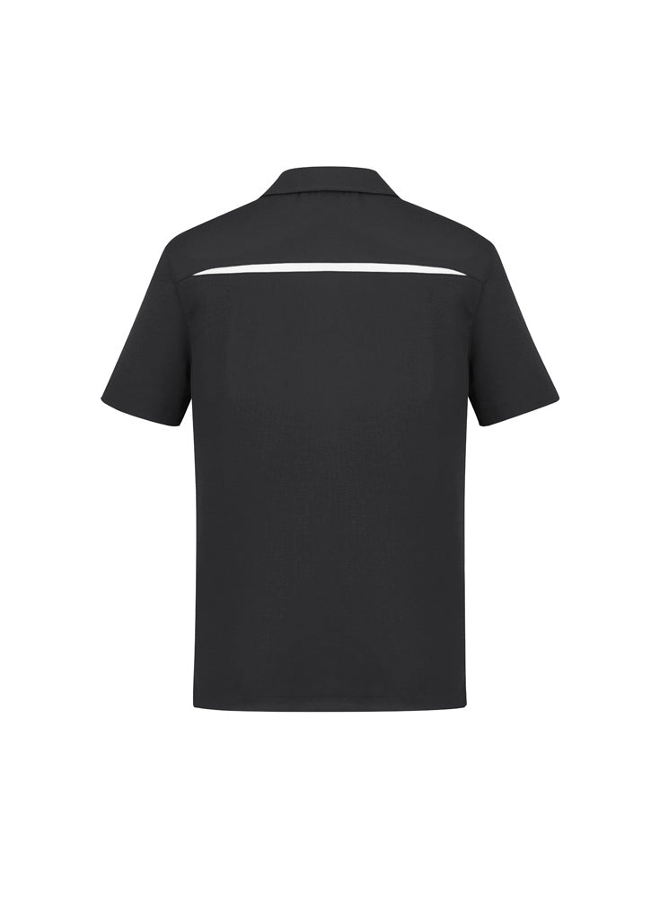 Mens Sonar Short Sleeve Polo - Black/White ||SRC=https://cdn.fashionbizapps.nz/honeybee/images/P901MS_bProduct_Black_White_02_kSjA0jh.jpg