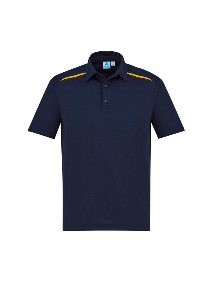 Mens Sonar Short Sleeve Polo - Navy/Gold ||SRC=https://cdn.fashionbizapps.nz/honeybee/images/P901MS_bProduct_Navy_Gold_01_STnu0S8.jpg