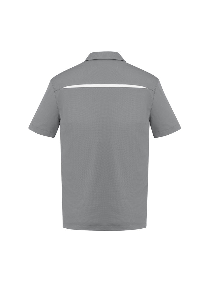Mens Sonar Short Sleeve Polo - Silver/White ||SRC=https://cdn.fashionbizapps.nz/honeybee/images/P901MS_bProduct_Silver_White_02_32tax73.jpg