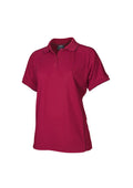 Womens Resort Short Sleeve Polo - Cherry/Maroon ||SRC=https://cdn.fashionbizapps.nz/honeybee/images/P9925_Cherry_Maroon_F.jpg