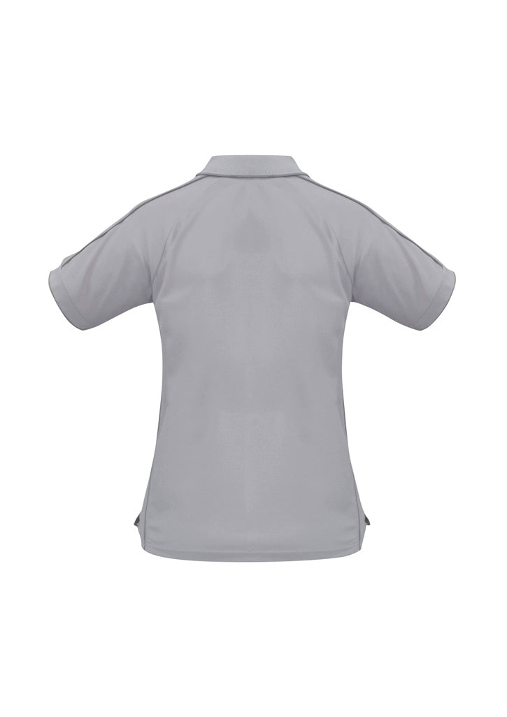 Womens Resort Short Sleeve Polo - Grey/Charcoal ||SRC=https://cdn.fashionbizapps.nz/honeybee/images/P9925_Grey_Charcoal_B.jpg