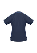Womens Resort Short Sleeve Polo - Navy/Mid Blue ||SRC=https://cdn.fashionbizapps.nz/honeybee/images/P9925_Navy_Midblue_B.jpg